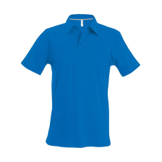 KARIBAN Férfi rövid ujjú galléros piké póló, Kariban KA241, Light Royal Blue-3XL