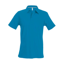 KARIBAN Férfi rövid ujjú galléros piké póló, Kariban KA241, Tropical Blue-4XL férfi póló