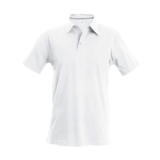 KARIBAN Férfi rövid ujjú galléros piké póló, Kariban KA241, White-3XL
