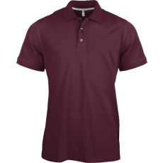 KARIBAN Férfi rövid ujjú galléros piké póló, Kariban KA241, Wine-S