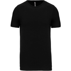 KARIBAN Férfi rövid ujjú környakas sztreccs póló, Kariban KA3012, Black-S