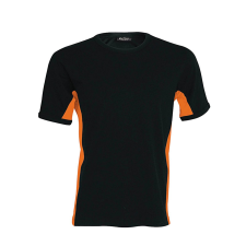 KARIBAN Férfi rövid ujjú - TIGER - kétszínű póló, Kariban KA340, Black/Orange-3XL férfi póló