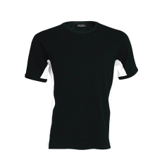 KARIBAN Férfi rövid ujjú - TIGER - kétszínű póló, Kariban KA340, Black/White-3XL