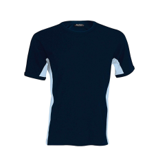 KARIBAN Férfi rövid ujjú - TIGER - kétszínű póló, Kariban KA340, Navy/Sky Blue-S