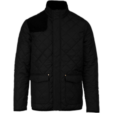KARIBAN férfi steppelt kabát KA6126, Black/Black-4XL férfi kabát, dzseki