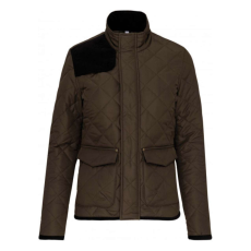 KARIBAN Férfi steppelt kabát, Kariban KA6126, Mossy Green/Black-S