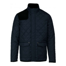 KARIBAN Férfi steppelt kabát, Kariban KA6126, Navy/Black-4XL férfi kabát, dzseki