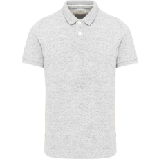KARIBAN Férfi vitage hatású galléros piké póló, Kariban KV2206, Ash Heather-S