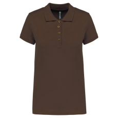 KARIBAN galléros Női piké póló, rövid ujjú KA255, Chocolate-3XL