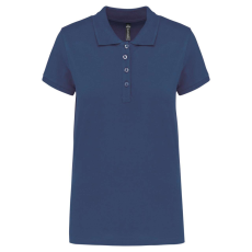 KARIBAN galléros Női piké póló, rövid ujjú KA255, Deep Blue-2XL