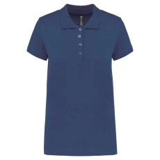 KARIBAN galléros Női piké póló, rövid ujjú KA255, Deep Blue-3XL
