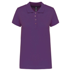 KARIBAN galléros Női piké póló, rövid ujjú KA255, Purple-S