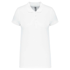 KARIBAN galléros Női piké póló, rövid ujjú KA255, White-XS női póló
