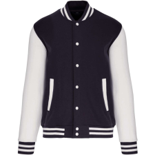 KARIBAN Gyermek patentos dzseki csíkos szélekkel, Kariban KA498, Navy/White-6/8 gyerek pulóver, kardigán