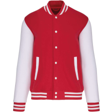 KARIBAN Gyermek patentos dzseki csíkos szélekkel, Kariban KA498, Red/White-10/12