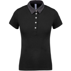 KARIBAN KA261 LADIES' TWO-TONE JERSEY POLO SHIRT L