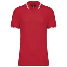 KARIBAN KA272 MEN&- 039;S 2 STRIPED SHORT SLEEVED POLOSHIRT 2XL