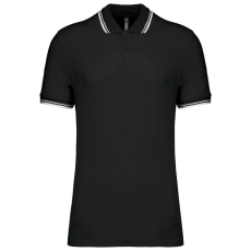 KARIBAN KA272 MEN&- 039;S 2 STRIPED SHORT SLEEVED POLOSHIRT L