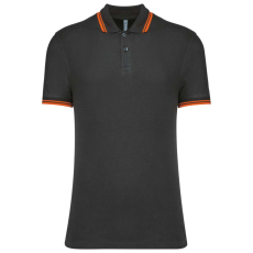 KARIBAN KA272 MEN&- 039;S 2 STRIPED SHORT SLEEVED POLOSHIRT M
