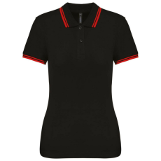 KARIBAN KA273 LADIE&- 039;S 2 STRIPED SHORT SLEEVED POLOSHIRT 2XL