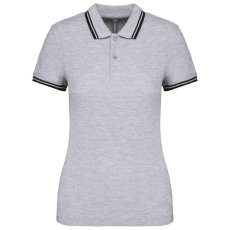 KARIBAN KA273 LADIE&- 039;S 2 STRIPED SHORT SLEEVED POLOSHIRT 2XL