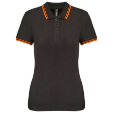 KARIBAN KA273 LADIE&- 039;S 2 STRIPED SHORT SLEEVED POLOSHIRT 2XL női póló
