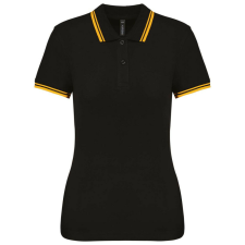 KARIBAN KA273 LADIE&- 039;S 2 STRIPED SHORT SLEEVED POLOSHIRT L női póló