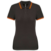 KARIBAN KA273 LADIE&- 039;S 2 STRIPED SHORT SLEEVED POLOSHIRT L