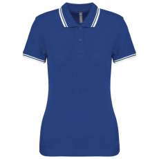 KARIBAN KA273 LADIE&- 039;S 2 STRIPED SHORT SLEEVED POLOSHIRT L