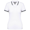 KARIBAN KA273 LADIE&- 039;S 2 STRIPED SHORT SLEEVED POLOSHIRT L