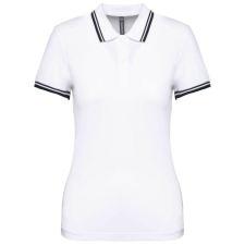 KARIBAN KA273 LADIE&- 039;S 2 STRIPED SHORT SLEEVED POLOSHIRT L blúz