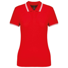 KARIBAN KA273 LADIE&- 039;S 2 STRIPED SHORT SLEEVED POLOSHIRT L női póló