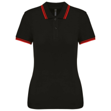 KARIBAN KA273 LADIE&- 039;S 2 STRIPED SHORT SLEEVED POLOSHIRT M blúz