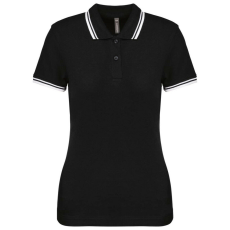 KARIBAN KA273 LADIE&- 039;S 2 STRIPED SHORT SLEEVED POLOSHIRT M