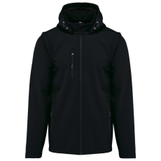 KARIBAN KA422 UNISEX 3-LAYER SOFTSHELL HOODED JACKET WITH REMOVABLE SLEEVES 2XL