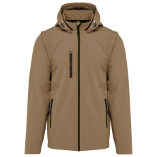 KARIBAN KA422 UNISEX 3-LAYER SOFTSHELL HOODED JACKET WITH REMOVABLE SLEEVES L