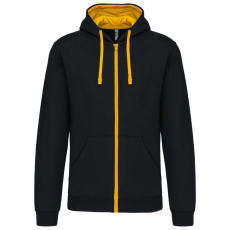 KARIBAN KA466 MEN'S CONTRAST HOODED FULL ZIP SWEATSHIRT L