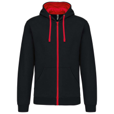KARIBAN KA466 MEN'S CONTRAST HOODED FULL ZIP SWEATSHIRT M munkaruha