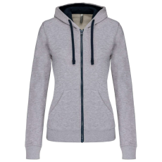 KARIBAN KA467 LADIES’ CONTRAST HOODED FULL ZIP SWEATSHIRT M