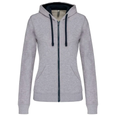 KARIBAN KA467 LADIES’ CONTRAST HOODED FULL ZIP SWEATSHIRT S
