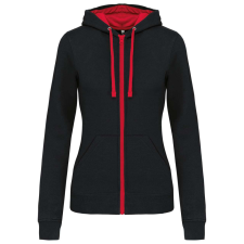 KARIBAN KA467 LADIES’ CONTRAST HOODED FULL ZIP SWEATSHIRT XL munkaruha