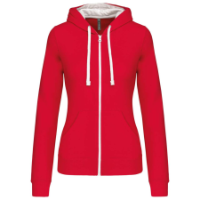 KARIBAN KA467 LADIES’ CONTRAST HOODED FULL ZIP SWEATSHIRT XS munkaruha