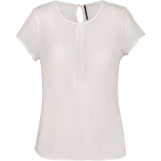 KARIBAN KA5002 LADIES&- 039; SHORT-SLEEVED CREPE BLOUSE 38