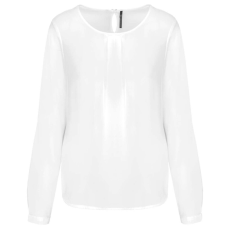 KARIBAN KA5003 LADIES&- 039; LONG-SLEEVED CREPE BLOUSE 36
