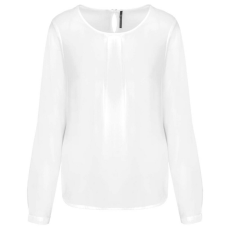 KARIBAN KA5003 LADIES&- 039; LONG-SLEEVED CREPE BLOUSE 44