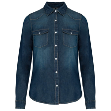KARIBAN KA518 LADIES&#039; LONG-SLEEVED DENIM SHIRT XL munkaruha