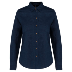 KARIBAN KA589 LADIES' LONG SLEEVE LINEN AND COTTON SHIRT 2XL