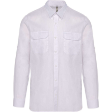 KARIBAN KA590 MEN&- 039;S LONG-SLEEVED SAFARI SHIRT 2XL férfi ing
