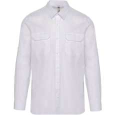 KARIBAN KA590 MEN&- 039;S LONG-SLEEVED SAFARI SHIRT 3XL