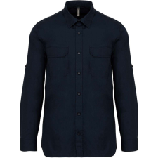 KARIBAN KA590 MEN&- 039;S LONG-SLEEVED SAFARI SHIRT 4XL férfi ing